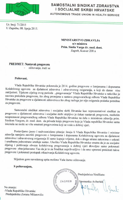 SSZSSH od Varge traži nastavak kolektivnih pregovora