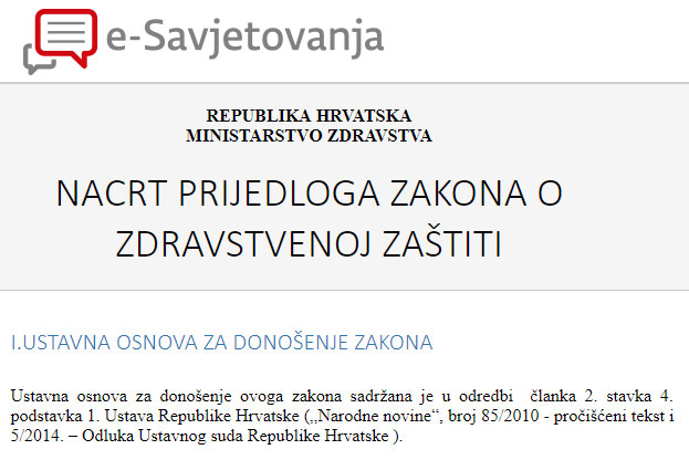 Uključite se u javno savjetovanje o Nacrtu prijedloga Zakona o zdravstvenoj zaštiti