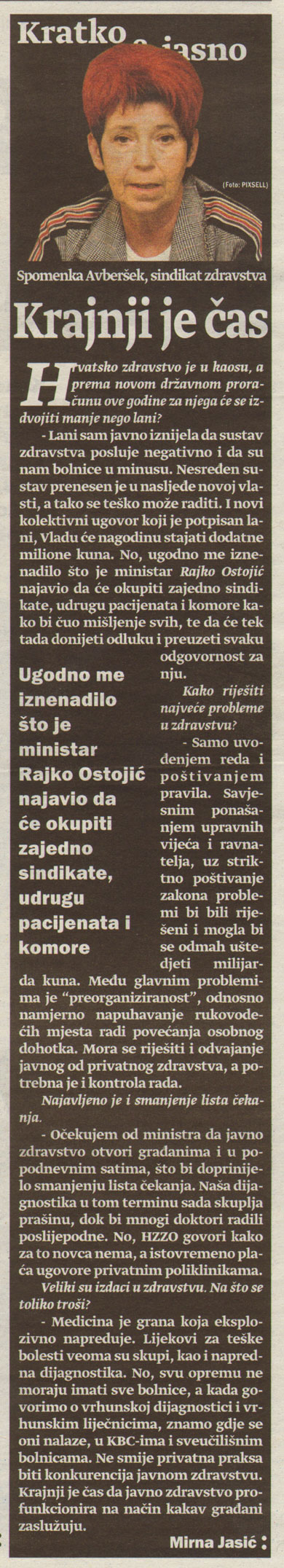 Prenosimo iz tjednika Novosti